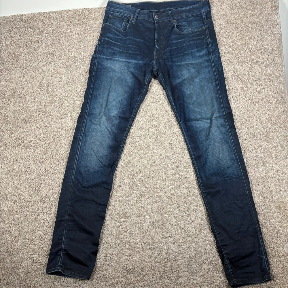 G-Star Raw 3301 Slim Mens Dark Indigo Blue Denim Jeans 31x34 (Fits 34x34)